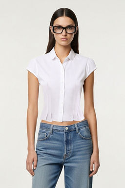 Trendyolmilla Beyaz Bedene Oturan Poplin Gomlek Gomlek TWOSS25GO00168