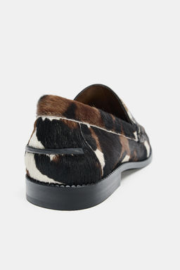 ANIMAL PRINT LEATHER LOAFERS - Zara фото 5