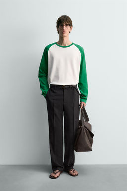 REGULAR FIT COLOUR BLOCK T-SHIRT - Zara фото 9
