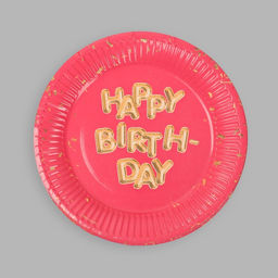 Тарелка бумажная Happy Birthday, набор 6 шт, 18 см - Страна карнавалия фото 3