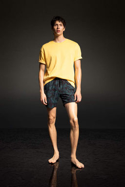 DeFactoFit Короткие шорты для плавания с гибкой текстурой и принтом стандартного кроя