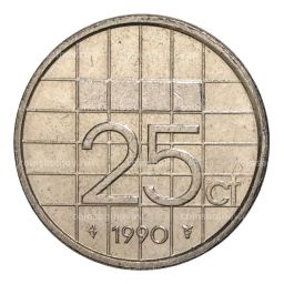 25 центов 1990 года Нидерланды