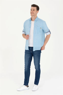 U. S. Polo Assn Мужская синяя рубашка в клетку - U.s. polo assn фото 11