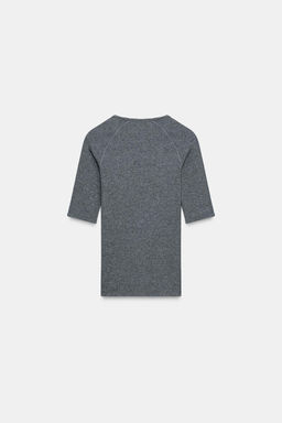 RIB RAGLAN T-SHIRT - Zara фото 6