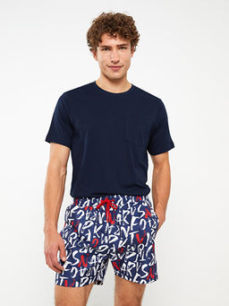 K?sa Boy Desenli Erkek Deniz ?ortu