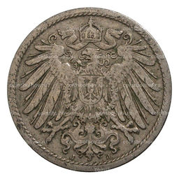 Монета 10 пфеннигов 1906 года J Германия