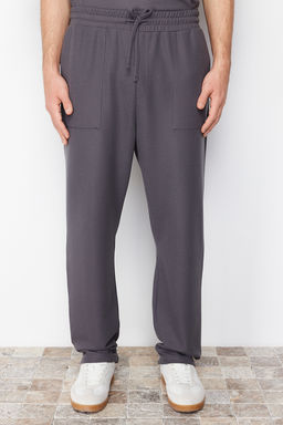 TRENDYOL MAN Antrasit Oversize/Genis Kesim Dokulu Genis Paca Etiketli Esofman Alt? TMNSS24EA00005 - Trendyolmilla фото 4