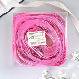 Цена за 20 шт. Подарочный бант - шар №4.5 три золотых полосы, ярко - розовый, для упаковки подарков