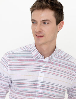 Красная зауженная рубашка с длинным рукавом - Cacharel фото 2