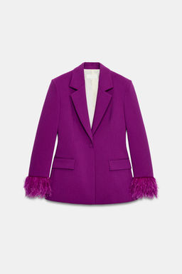BLAZER HOMBRERAS PU?O PLUMAS / P?rpura