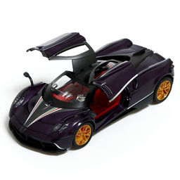 Машинка металлическая, инерционная, 1:24,открываются двери, капот, багажник, световые и звуковые эффекты, цвет фиолетовый