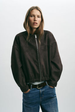 FAUX SUEDE BOMBER JACKET - Zara фото 2