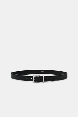 100% LEATHER BELT WITH GEOMETRIC BUCKLE - Zara фото 7