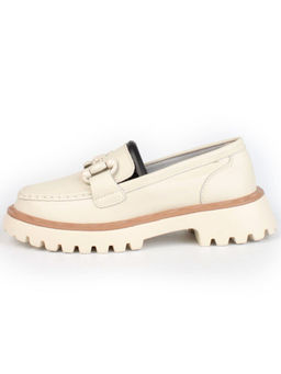 03-HY6-1D BEIGE Лоферы женские (натуральная кожа) - Фабричный китай фото 5