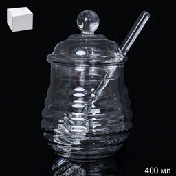 Банка для меда с ложкой 300 мл / WC149230110-2 /уп 60/