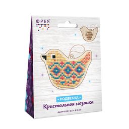 Кристальная (алмазная) мозаика ФРЕЯ ALVP-018 подвеска Птичка 8.5 х 6.5 см
