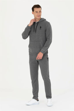 U. S. Polo Assn Мужская базовая толстовка с капюшоном антрацитового меланжевого цвета - U.s. polo assn фото 11