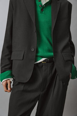 PANTAL?N PLIEGUES TRAJE RELAXED FIT / Negro - Zara фото 16