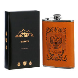Фляжка Россия, нержавеющая сталь, 270 мл, 9 oz
