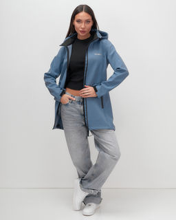 Парка спортивная женская с капюшоном softshell синего цвета 9568S - Mtforce фото 16