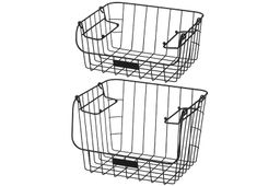 Набор 2 корзин 29,5*22*13 см + 31,5*22*21 см  Черный с ручками, металл - Elan gallery фото 5