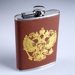 Фляжка Герб, нержавеющая сталь, 240 мл, 8 oz