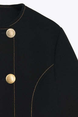 CONTRAST STITCH SHORT SLEEVE BLAZER - Zara фото 9