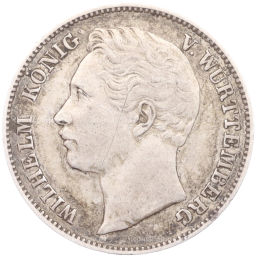 Монета 1/2 гульдена 1864 года Вюртемберг
