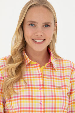 Женская розовая рубашка с длинным рукавом - U.s. polo assn фото 15