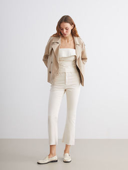 Crop Flare Kad?n Jean Pantolon