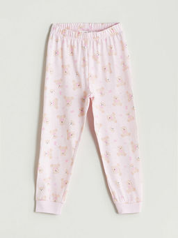 Beli Lastikli Ay? Teddy Bask?l? K?z ?ocuk Pijama Alt