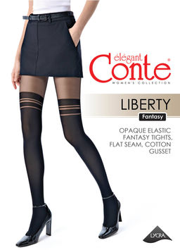 Колготки фантазийные CONTE Колготки с имитацией гольфинов LIBERTY nero - Conte elegant фото 5