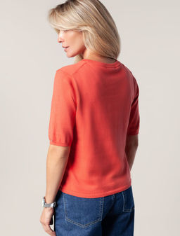 VILATTE / Джемпер тонкой вязки из хлопка с кашемиром  фото 4