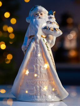 Светодиодная фигура «Дед Мороз в тулупе», 15.7×7.4×5.8 см, 1 LED, керамика, от батареек LR44×3 шт, тёплый белый свет