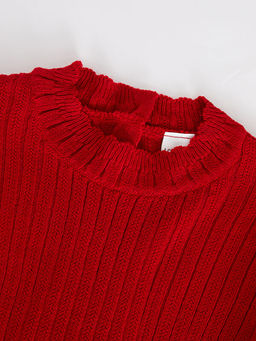 Bisiklet Yaka Uzun Kollu K?z Bebek Triko Kazak