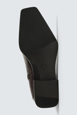 CROCODILE EMBOSSED LEATHER BOOTS - Zara фото 7