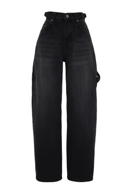 TRENDYOLMILLA Koyu Mavi More Sustainable Y?kama Efektli Bol Kesim Yuksek Bel Carpenter Skater Jeans TWOAW24JE00308  фото 31