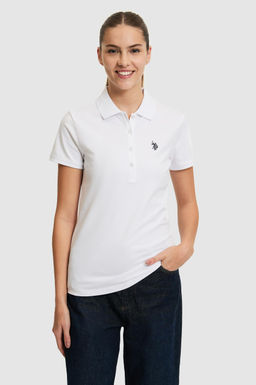 Kad_n Beyaz Polo Yaka Basic Ti__rt