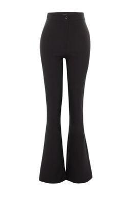 Siyah Ispanyol Paca Flare Bootcut Dokuma Kumas Pantolon TWOAW20PL0576