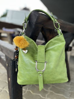 Женская сумка хобо из эко кожи 007 Зеленый - Cidirro фото 2