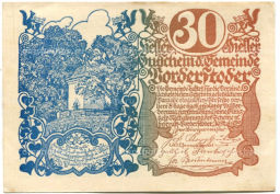 Банкнота 30 геллеров 1920 года Австрия  Фордерштойдер (нотгельд)