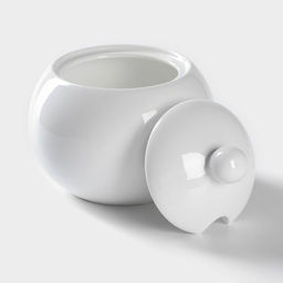 Сахарница с крышкой Wilmax Olivia, 540 мл, фарфор, белая