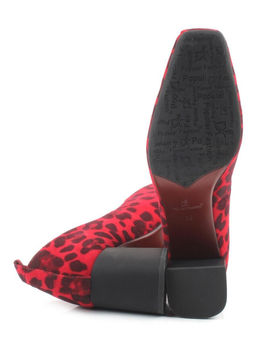06-A129A-753PN RED/LEOPARD Туфли женские (натуральная замша)