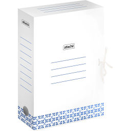 Короб архивный Attache 75мм на завязках синий с узорами