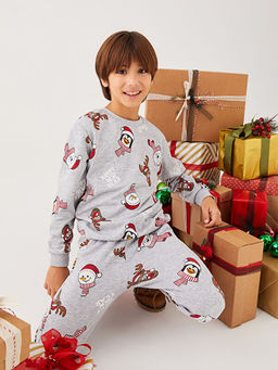 Bisiklet Yaka Y?lba?? Temal? Uzun Kollu Erkek ?ocuk Sweatshirt - Waikiki фото 3