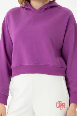 Женская фиолетовая толстовка с капюшоном - U.s. polo assn фото 7