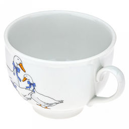 Чашка чайная фарфоровая Гуси новые 275мл, д9см, h7см, форма Гранатовый (Россия) - Домашняя мода фото 3