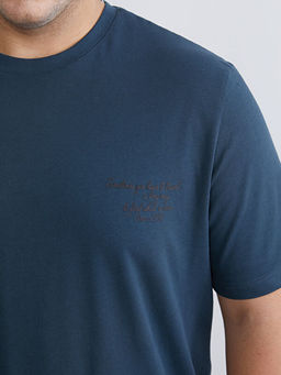 B?y?k Beden Bask?l? Penye Erkek Ti??rt