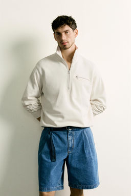 SUDADERA CUELLO CREMALLERA CONTRASTE / Hueso - Zara фото 2