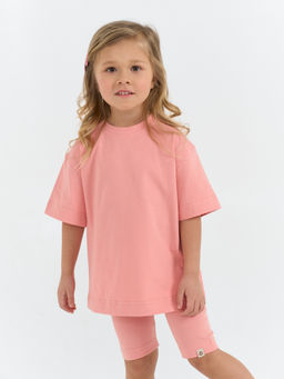 Комплект футболка оверсайз и велосипедки "Роза"